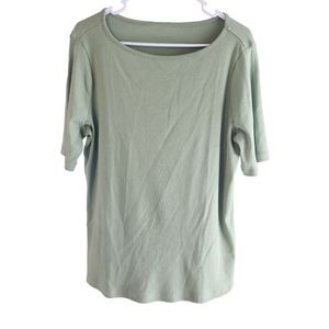 Appleseed's Womens Green Short Sleeve Round Neck T-Shirt Size L  C28